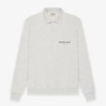 Fear of God ESSENTIALS Long Sleeve Polo Sweatshirt white